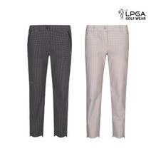 LPGA 여성 골프웨어 체크 바지 슬림핏 팬츠 L211PT804P