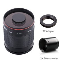 DSLR 미러리스 렌즈 단 광각 망원 500mm1000mm f8.0 카메라 수동 미러 + 2x 텔레컨버터 + canon nikon pentax olympus sony 용 호환, 전자 마운트