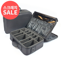 [스크래치 SALE] 에이프라하 KOKO 메이크업 가방 블랙 뷰티 미용 출장 현장 가방 소형 중형 대형 특대형 대용량 메이크업 박스 화장품 케이스 다목적 다용도 파우치, 3호-더블-중형(M) [스크래치SALE]