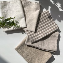 다올홈 모노톤 키친크로스 린넨 면 행주 친환경 제로웨이스트 행주 주방핸드타올 5종, 면 내츄럴