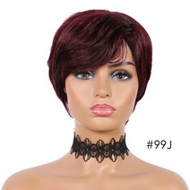 ssh 패션 짧은 가발 픽시 컷 가발 for black women brazilian remy human hair wig full machine made wigs 저렴한 인간의 머리, 협력사, 99j