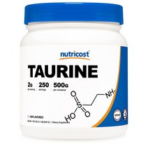 뉴트리코스트 타우린 파우더 500g Nutricost Taurine Powder, 1세트, 이미지참조