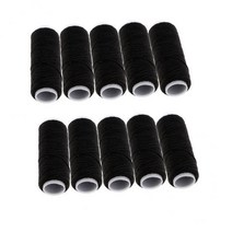 2-5pack 10 스풀 가죽 청바지 꿰매는 실 강한 손/기계 검정, 검은 색, 2개, 폴리에스터