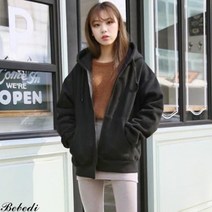 베베디 여성용 트로디 기모 후드집업