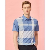 20SS 닥스맨 DMTS0B302B2 블루 체크배색 반팔카라티셔츠