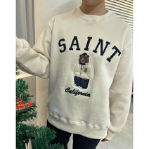 [루이너프] 뽀글이 러블리 베어 기모 맨투맨(남녀공용 커플룩 시밀러룩 2color)