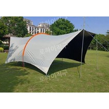 터널형타프 쉘터 그늘막 캠핑 암막 텐트 방수 차박 초대형, 6x6도포그레이