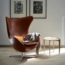 아르네야콥센 에그체어 egg chair 계란의자 북유럽 에그체어 캐주얼 소파, 의자, PU가죽 카키색
