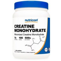Nutricost 마이크로나이즈드 크레아틴 모노하이드레이트, 500g, 4개