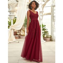 드레스 파티 이브닝 우아한 이브닝 드레스 긴 레이스 구슬 Vneck 민소매 2022 Ever Pretty of Dusty Blue S, 01 Burgundy_09 20