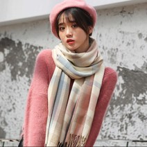 소프트 체크 머플러 겨울 감성 목도리 핑크 연인 보온성 가벼운선물 커플템 방한용품 꽃샘추위 데이트코디