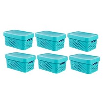 인피니티 수납용 박스 4.5L x 6개 뚜껑 포함 블루 바구니 서랍장 수납박스 옷정리 리빙박스 코스트코, 상세페이지 참조