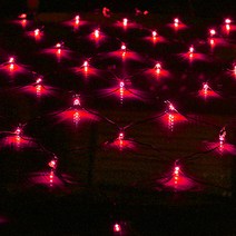 LED 200구 연결그물[무점멸형], 검정선_적색