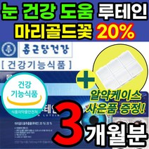 [식약처 인증] 루테인 루태인 뉴테인 뷰테인 루테린 흐릿한 침침한 건조한 눈 노안 시력 건강 도움 에좋은 카로티노이드 마리골드꽃 황반색소 밀도 빌베리 영양제 + 알 약 케이스증정, 90정, 1개