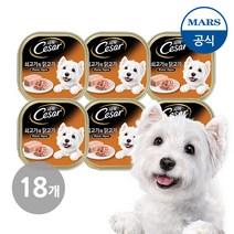 시저 반려견 습식사료, 소+닭, 100g, 18개