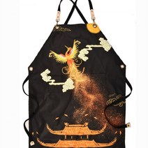 캠핑 앞치마 용무늬 프린팅 궁전 방수 작업복 조리 주방 야외 전문가 요리 미술 화가, 단일사이즈, 스타일 1