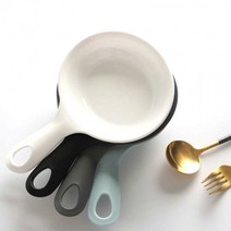 1+1 먹방용 손잡이 접시 복희 입짧은 햇님 먹방 라면 앞접시 그릇2p, 그레이+그레이