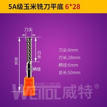 루터날세트 각도날 목공용 비트 몰딩 루터날 평평한 바닥 옥수수 밀링 커터 콘크리트 보드, 5a 레벨 평평한 바닥: Φ6 생크 두께  28m