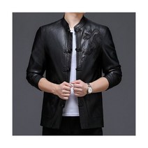 남성용 정품 가죽 재킷 캐주얼 싱글 브레스트 남성 루즈 코트 아웃웨어 가을