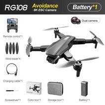 UAV 항공 사진 드론 360 ° 장애물 회피 Hd 듀얼 카메라 브러시리스 GPS 저전력 반환 쿼드콥터 장난감 RG, 03 Black-1B