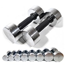 프로모릭스 크롬아령 고밀도 크롬 도금 아령 덤벨 2개 세트 회전형, 크롬 12kg세트(6kg*2)