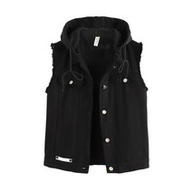 여성 청조끼 후드청조끼 데님베스트 하늘비즈 A25 P283Z847