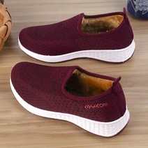 맘패션 중년 엄마 할머니 어르신 효도화 벨벳 기모 운동화