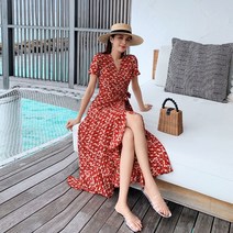 플라워 나염 바캉스 룩