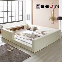 에닉 범퍼 패밀리침대 프레임만SS+SS, 아이보리