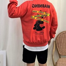 남녀공용 오버핏 봄가을 고양이 프린팅 데일리맨투맨 3컬러