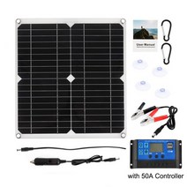 100W 태양 전지 패널 키트 12V USB 10/20/30A 컨트롤러 자동차 요트 RV 보트 휴대 전화 배터리 충전기, 06 with 50A controller