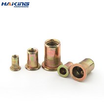 10-50X M3 M4 M5 M6 M8 M10 M12 아연 도금 탄소강 널링 너트 리벳 플랫 헤드 삽입 캡, M3(50PCS)