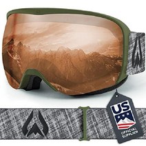 WildHorn Outfitters 와일드혼 크리스토 스키 고글 OTG-100% UV US 팀 공식 공급업체 스노우, 에버그린-앰버-rb