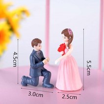 교회소품 장식품 결혼 연인 미니어처 사람들 요정 유리 작은 물건 입상 동상 모델 공예, 결혼을 제안하다 b