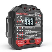 접지 테스터 테스트 기 전압 디스플레이가 있는 ht107 gfci 콘센트 90-250v 소켓 자동 전기 회로 극성 전압 검출기 ht106, 나는 플러그