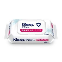 크리넥스 안심물티슈 99.9%향균 캡형 60매 6개입