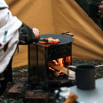 캠핑화목난로 야외캠핑 안전망 세트 미니 휴대 실내용, H 스토브