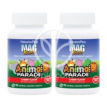 2개 애니멀 퍼레이드 MAG 츄어블 마그네슘 체리 90 정 NaturesPlus