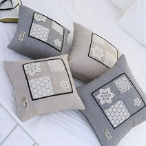 레이스패치 쿠션 50×50 (솜미포함) - 2color, 베이지