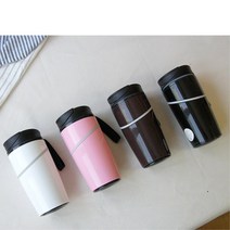 직장인용 넘어지지 않는 논슬립 텀블러 350ml 보냉 보냉물병 등산 캠핑, 블랙