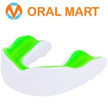 Oral Mart White/Green Adult Mouth Guard - Adult Sports Mouth Guard for Karate Boxing Sparring MMA, Adult (Age 11 & Up), Spring Green