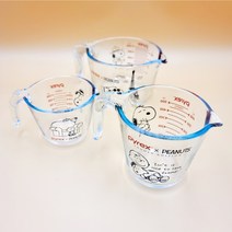 파이렉스 스누피 내열유리 계량컵 손잡이계량 유리계량 홈베이킹 250ml 500ml 1000ml(3size), 2. 스누피 계량컵 500ml