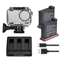 DJI 오즈모 액션 4 in 1 세트 2pcs 리튬 배터리 3 방향 충전기 dji 다이빙 방수 보호 하우징 케이스, F 패키지