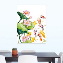 나봄갤러리 연꽃 구어도 잉어그림 액자, 5.캔버스 액자