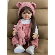 리본돌 시뮬레이션 아기 인형 애기 55cm 세트 선물 관절인형 애착인형, G