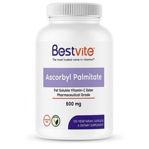 BESTVITE Ascorbyl Palmitate 500mg 120 Vegetarian Capsules 베스트바이트 아스크로빌 팔미테이트 식물성 캡슐 120개 2팩, 1개