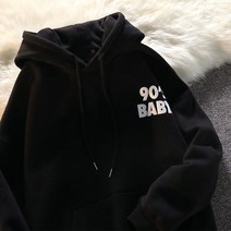 후드티 봄과 가을 유럽과 미국의 거리 트렌드 영어 인쇄 후드 스웨터 남성과 학교 커플