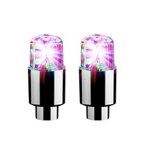 오토바이불바퀴 자동차 휠 LED 라이트 모터사이클 자전거 타이어 밸브 캡 장식 랜턴 조명 플래시 스포크 네온 램프 2 개, 다색, 한개옵션0