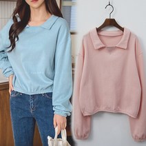 8297 (국내산) 면100 카라 티셔츠 여성 봄 가을겨울