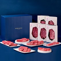 미쓰하누 1++(9)암소한우 선물세트 꽃등심 채끝 부채살 갈비살 구이모듬, 시그니처 1호 기본세트, 1.4kg